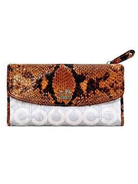 COACH Python Graphic Modern Op Art Signature Wallet